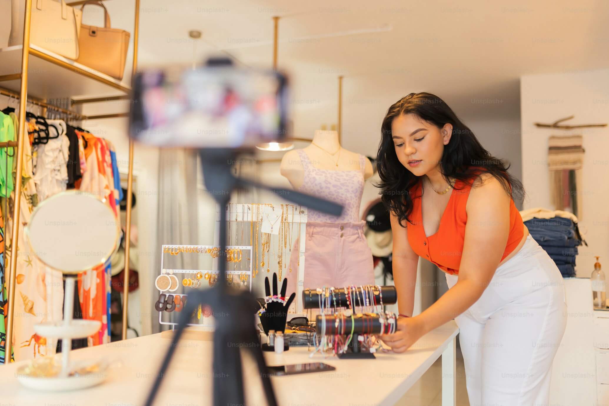 TikTok live selling creator presenting products on livestream